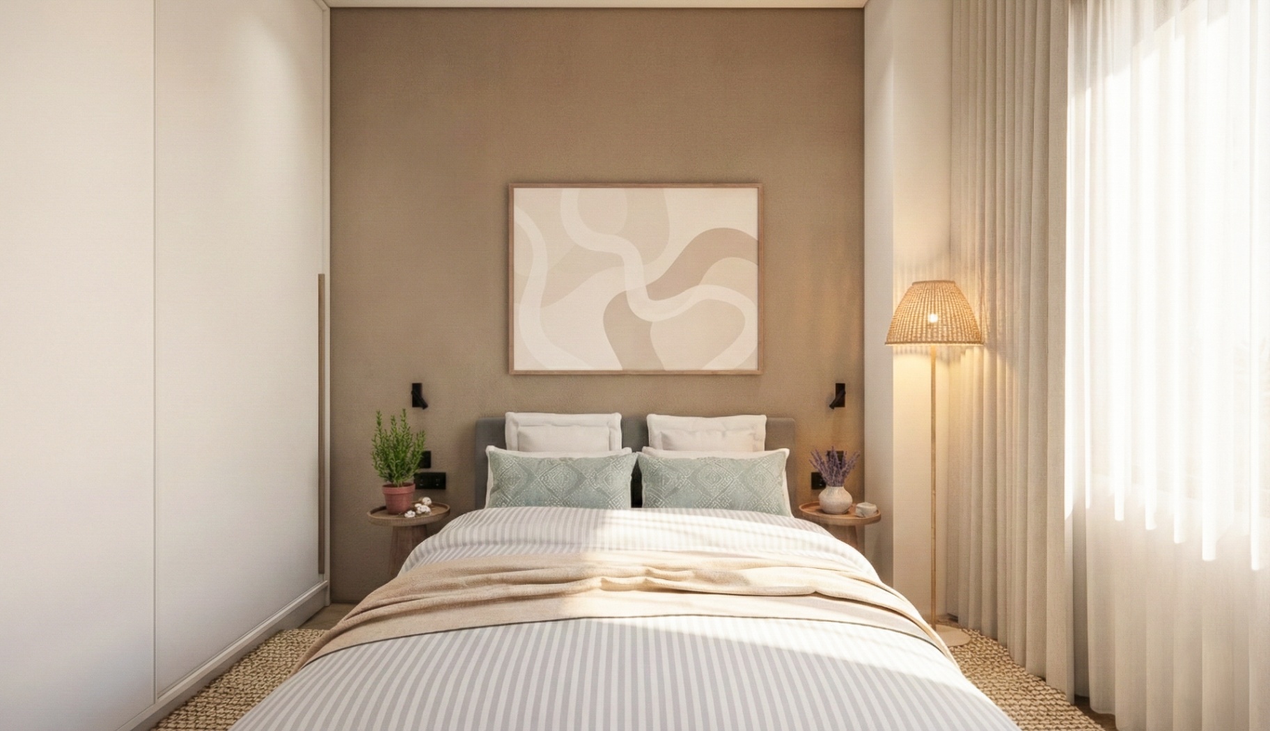 Bedroom with built-in storage