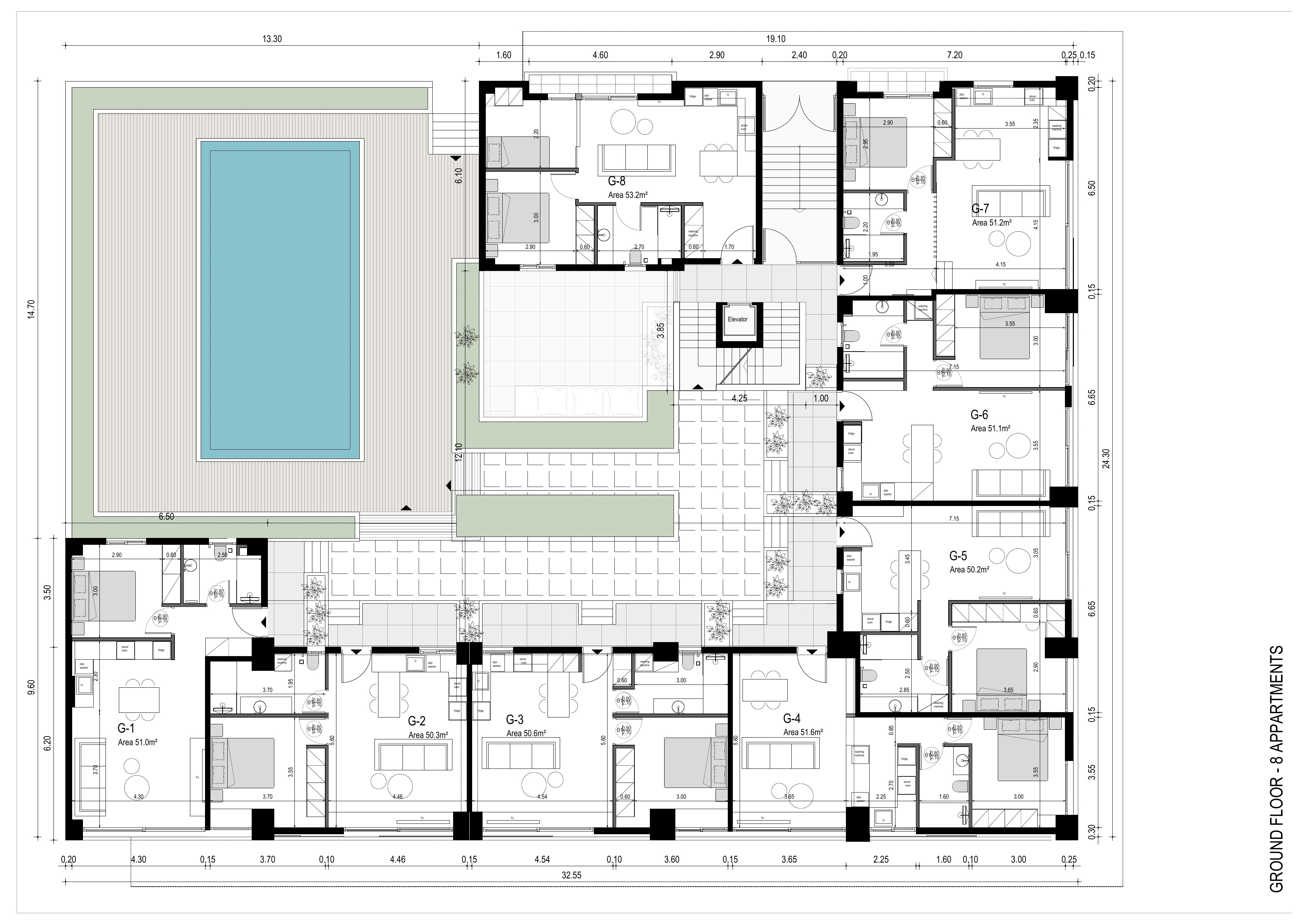 Elevated Ground Floor — G1–G8
