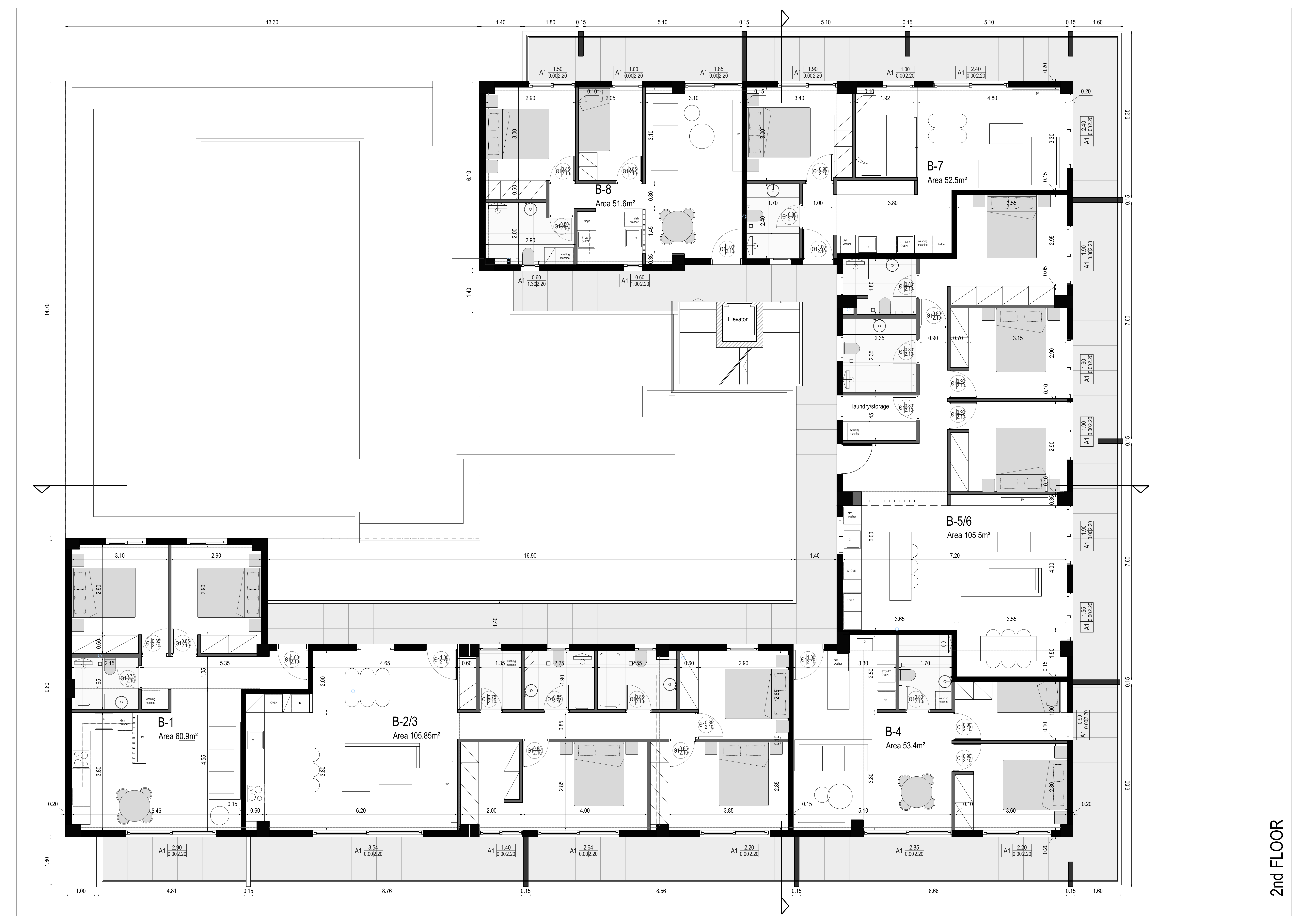 2nd floor — B1–B8