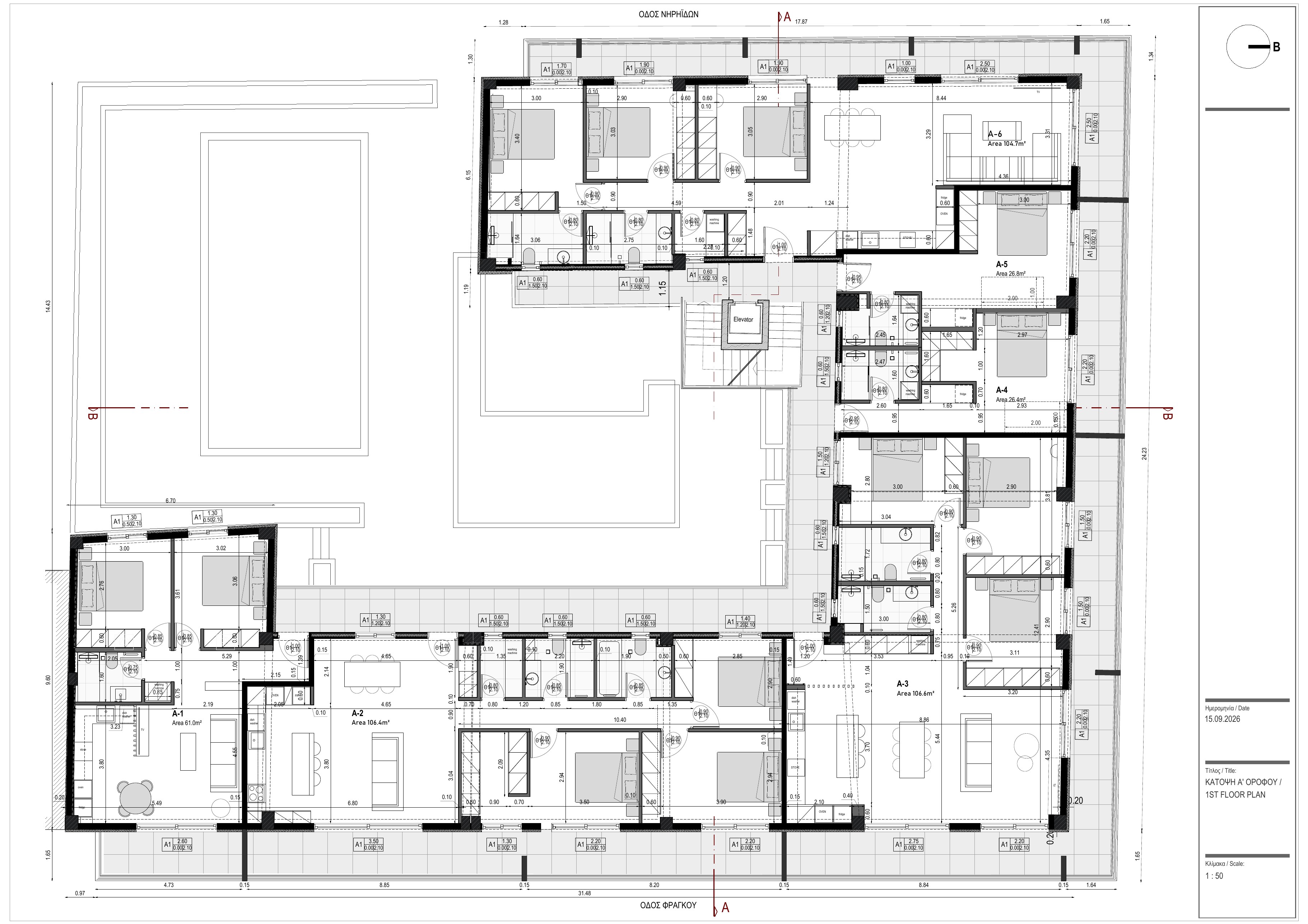1st floor — A1–A6