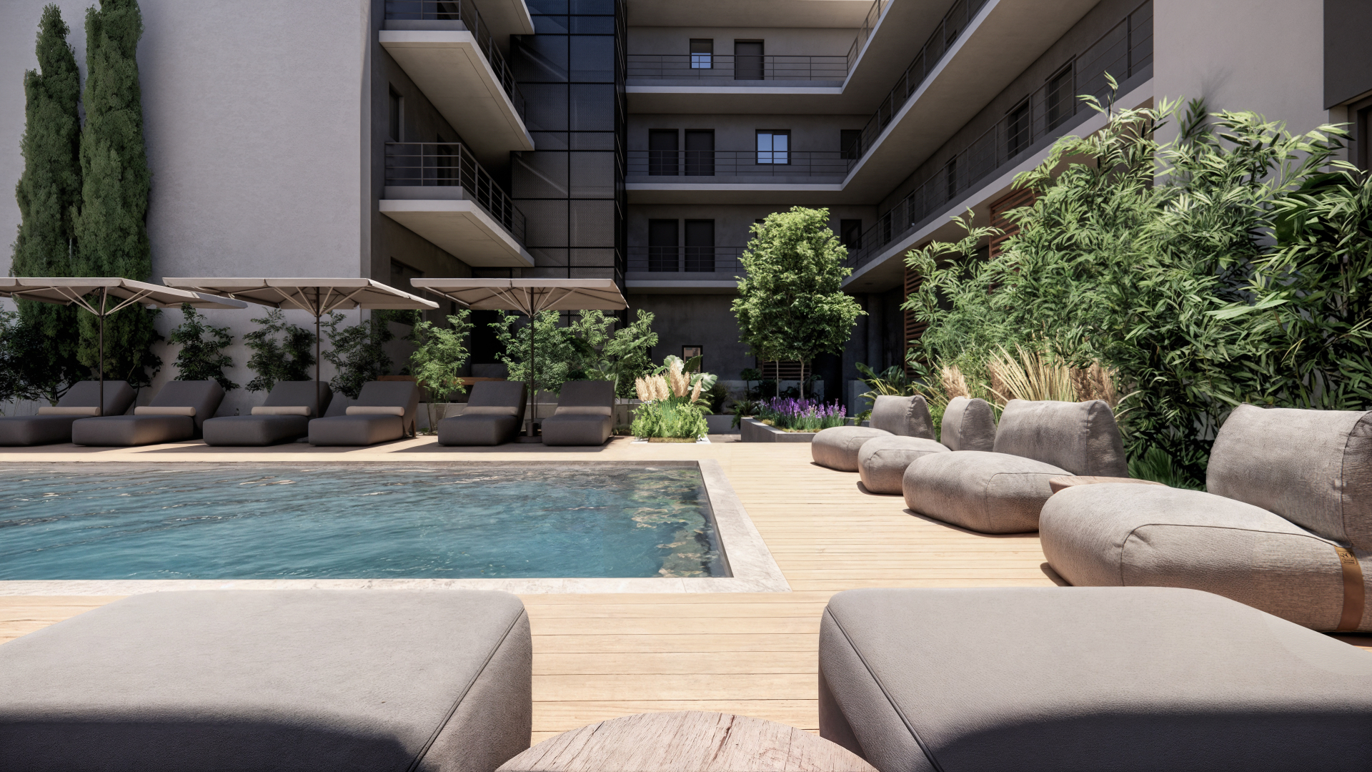 JKP Artemis — Pool & inner courtyard
